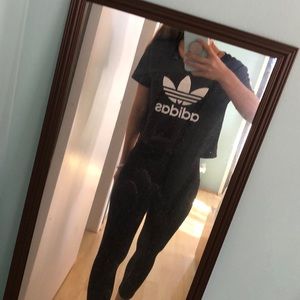 Adidas black crop top